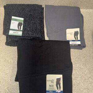 3 pair Terra & Sky Leggings woman's 4XL High Rise, Ankle Length NWT